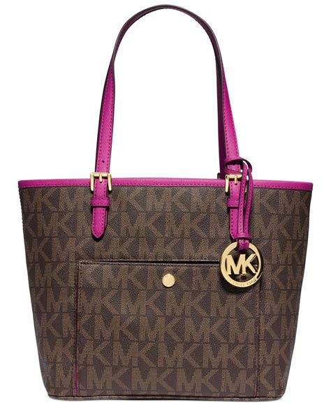 michael kors jet set braun gold large pocket|michael kors tote bag.